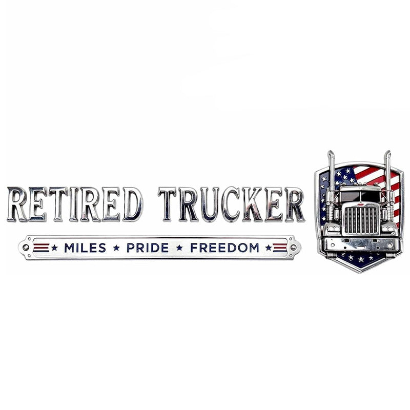 🚚 Retired Truck Driver Car Emblem Badge