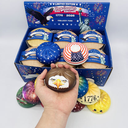 📦Limited Stock • Restock Takes Time⏰Patriotic Dumpling Squishy – USA 250 Edition