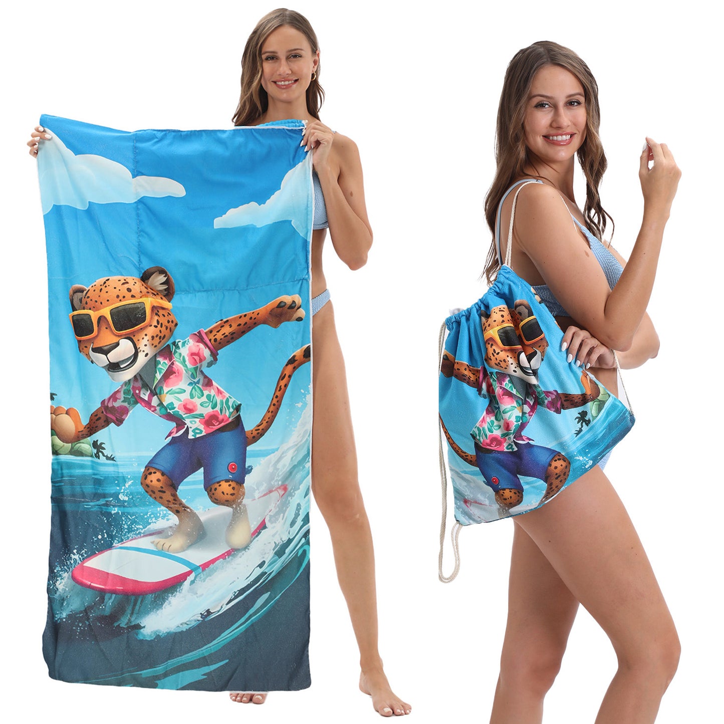 🔥Hot Sale 51% OFF🔥🏖️ 2-in-1 Organic Cotton Towel Bag