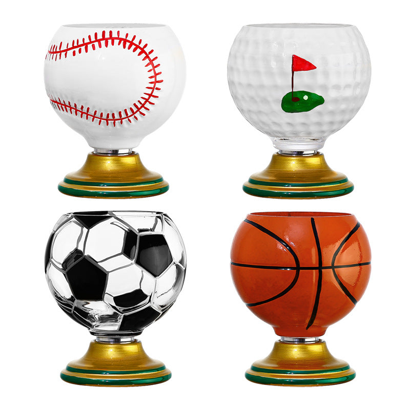 ⚽🏆 Football Rotating Whiskey Glass with Trophy Base – Soccer Party Beer & Drink Cup, Fan Gift 🍺🎁