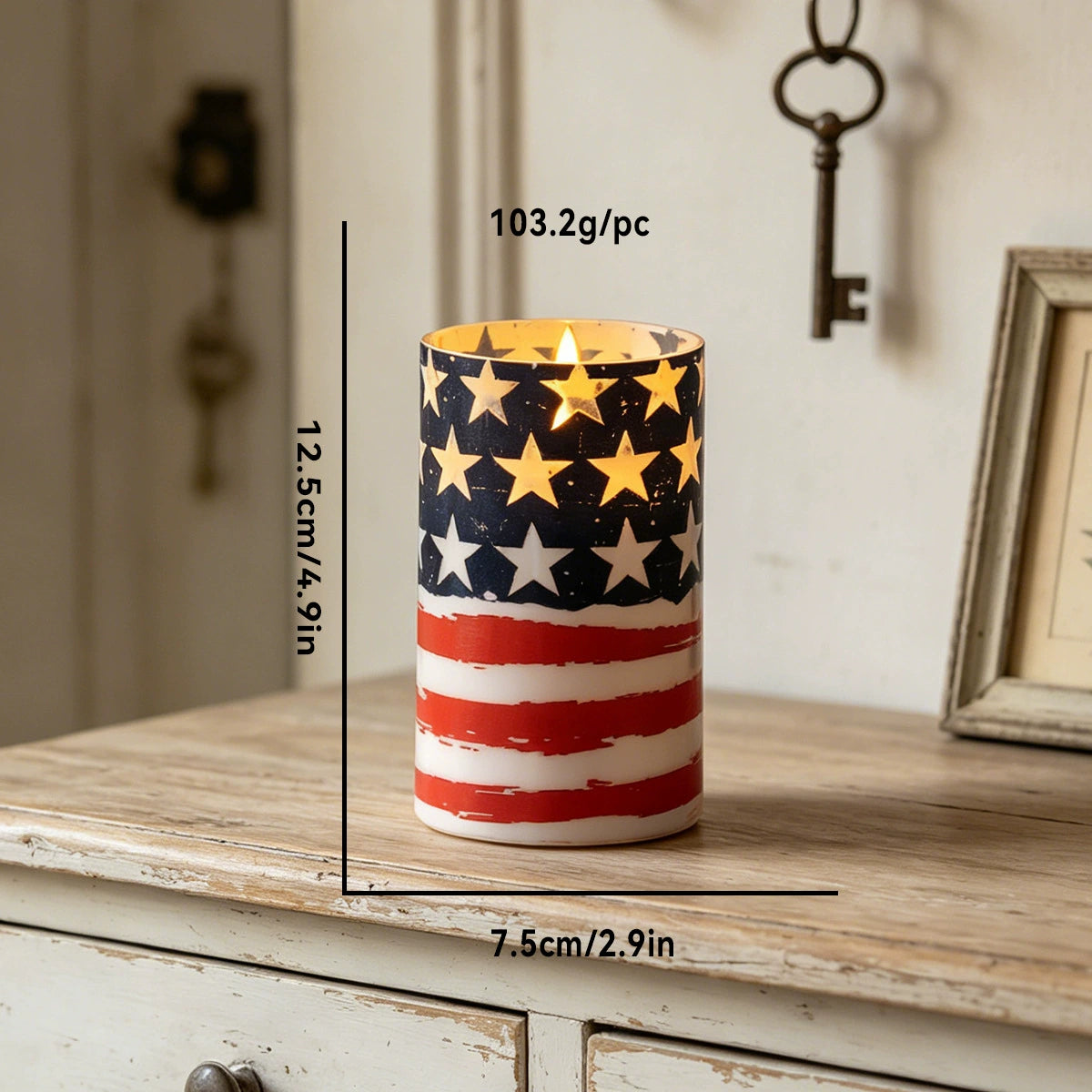 🔥 2026 Hot Sale - 🇺🇸 3-Piece Patriotic Flameless Candle Set – Perfect 4th of July & Summer Home Decor 🕯️🇺🇸