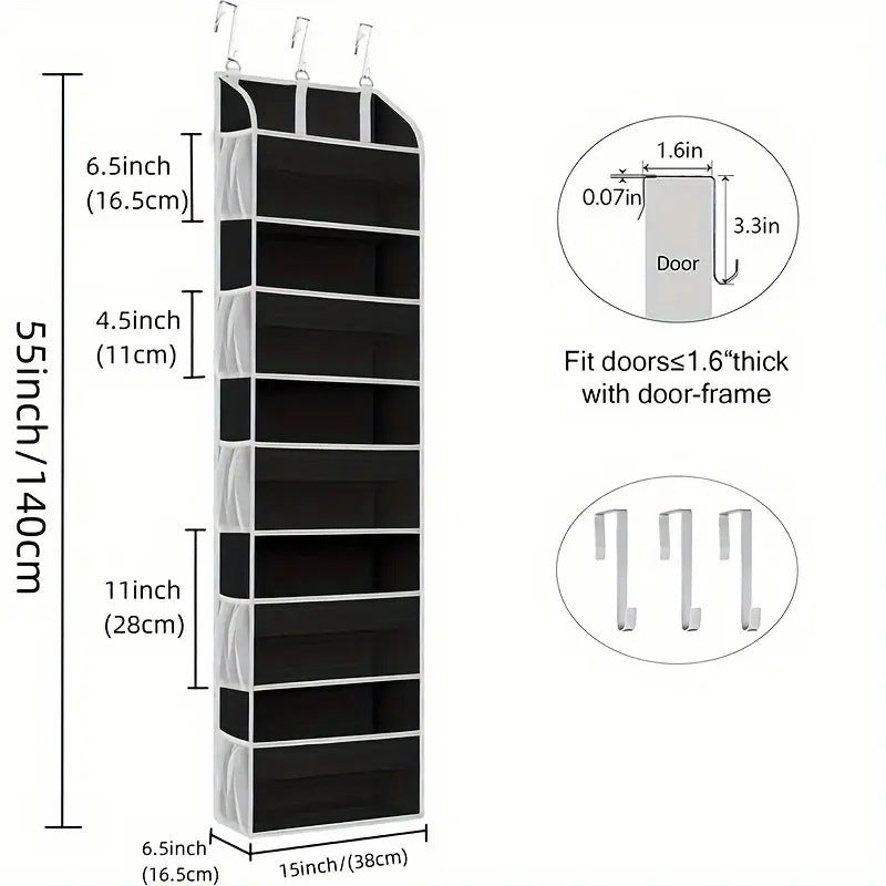 5-Tier Over Door Hanging Storage Organizer | Space Saving Closet Hanging Bag
