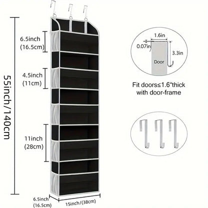 5-Tier Over Door Hanging Storage Organizer | Space Saving Closet Hanging Bag