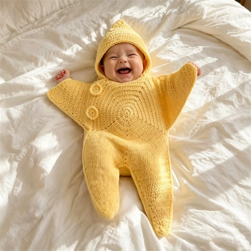 ⭐ Handmade Crochet Starfish Baby Swaddle Sleeping Bag — A Cozy Little Star Wrap For Your Newborn’s Sweetest Moments 🌙✨