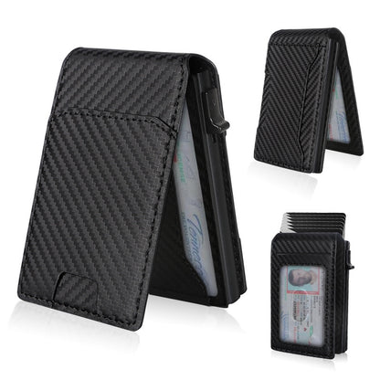 ✨Wallet - With Pop Up Aluminum Case Money Clip Slim Leather Slots Credit Card Holder Wallet