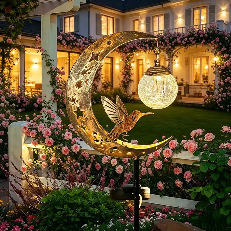 🌙 Moonlit Hummingbird Solar Garden Light🐦