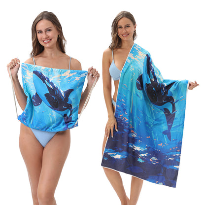 🔥Hot Sale 51% OFF🔥🏖️ 2-in-1 Organic Cotton Towel Bag
