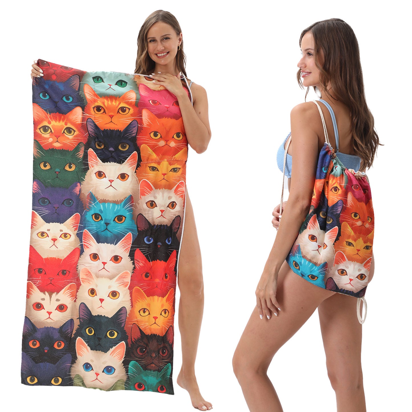 🔥Hot Sale 51% OFF🔥🏖️ 2-in-1 Organic Cotton Towel Bag