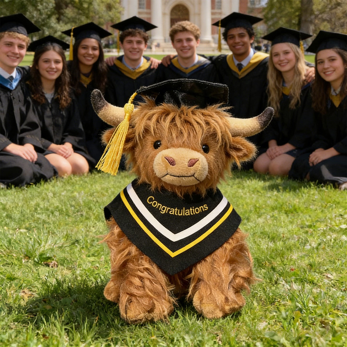 🎓 Graduation Highland Cow Plush – The Ultimate Sentimental Keepsake