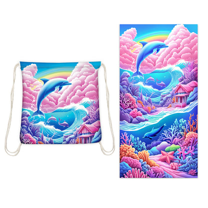 🔥Hot Sale 51% OFF🔥🏖️ 2-in-1 Organic Cotton Towel Bag