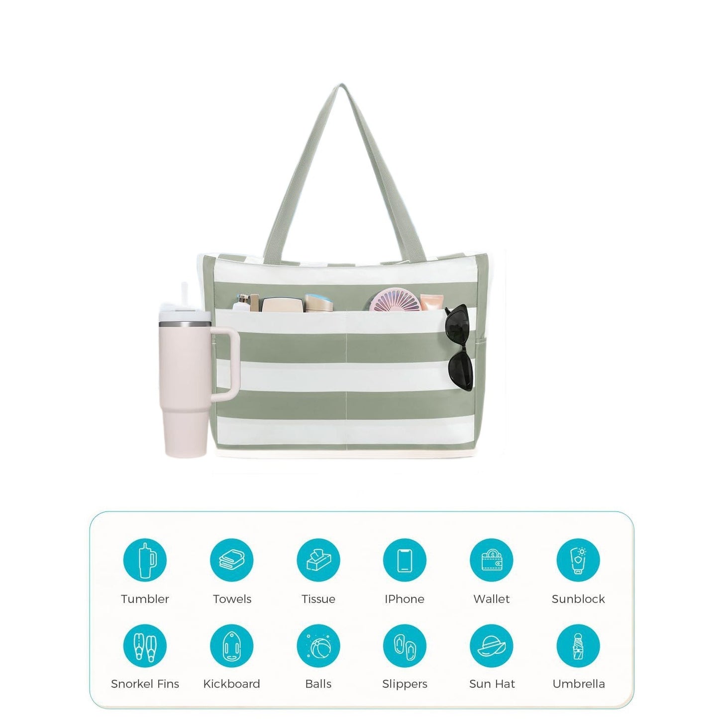 🏖️ Family Beach Tote | Shake Sand Away In Seconds, Organize All Your Beach Essentials