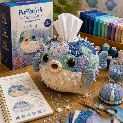 🧵 Quilted sea Animal Tissue Box DIY Kit💖