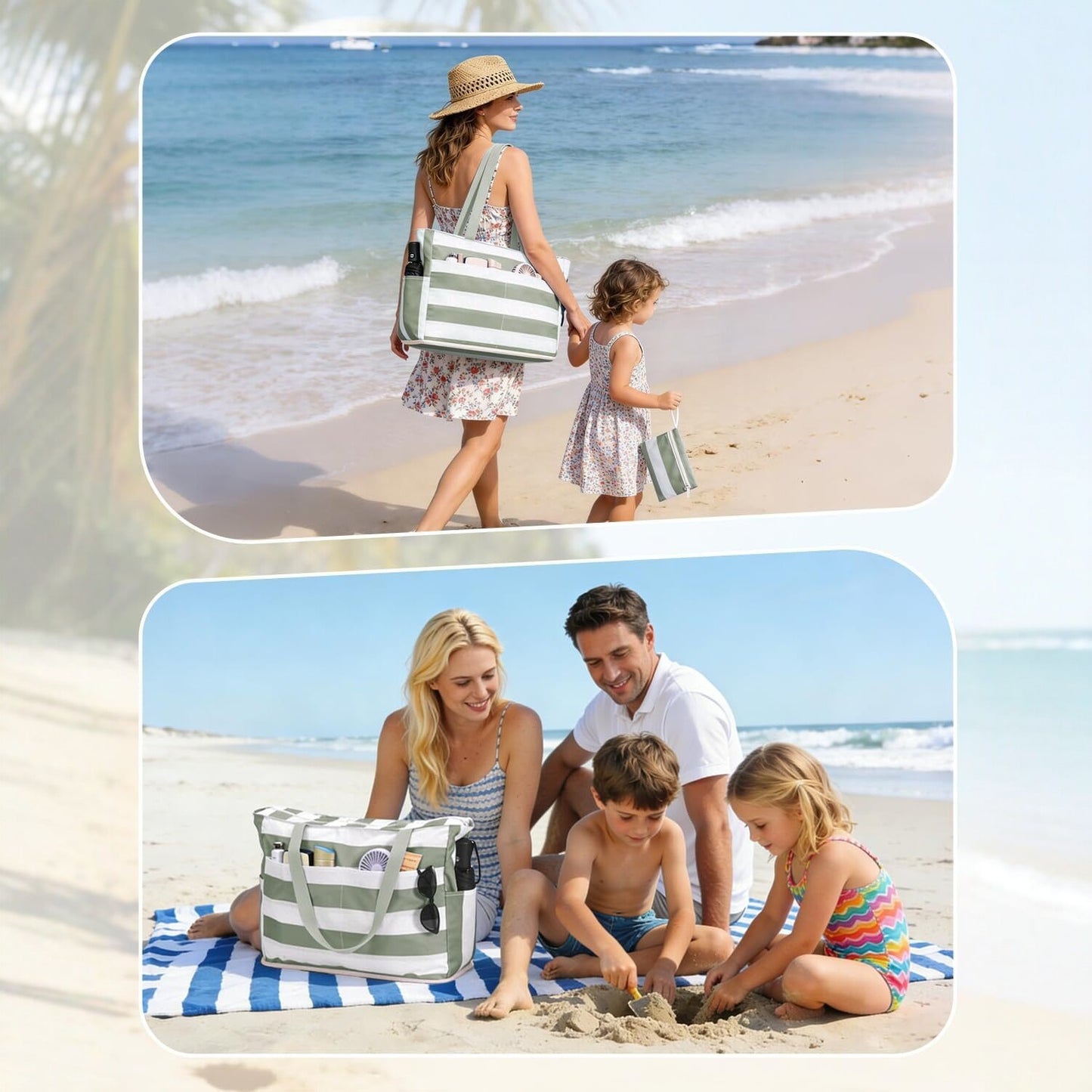 🏖️ Family Beach Tote | Shake Sand Away In Seconds, Organize All Your Beach Essentials