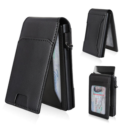 ✨Wallet - With Pop Up Aluminum Case Money Clip Slim Leather Slots Credit Card Holder Wallet