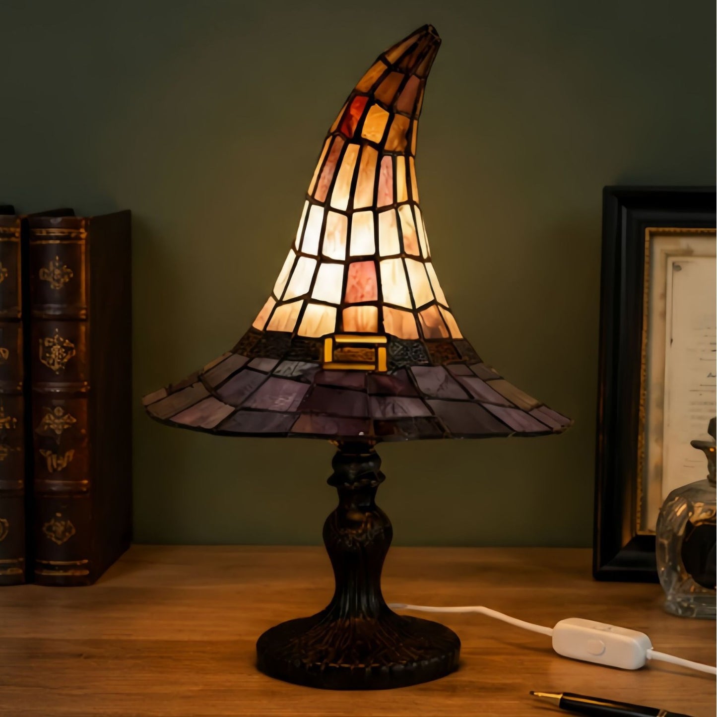 🔥Exclusive Limited Item 👍🔥49%OFF♠️Witch Hat Night Light & Stained Glass Witch Hat Lamp🎁