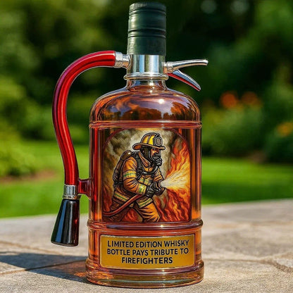 Tribute to Heroes – 3D Embossed Vodka & Whiskey Bottle🧯