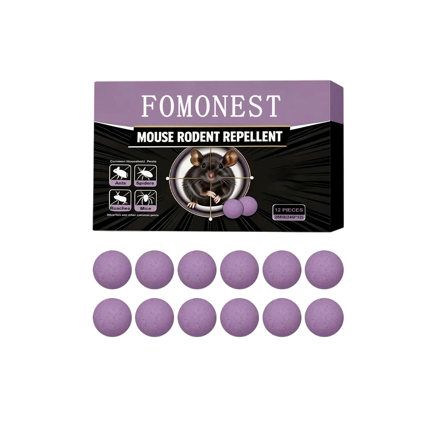 🐭 12-Pack Rodent Repellent Balls, Effective Pest Control Solution