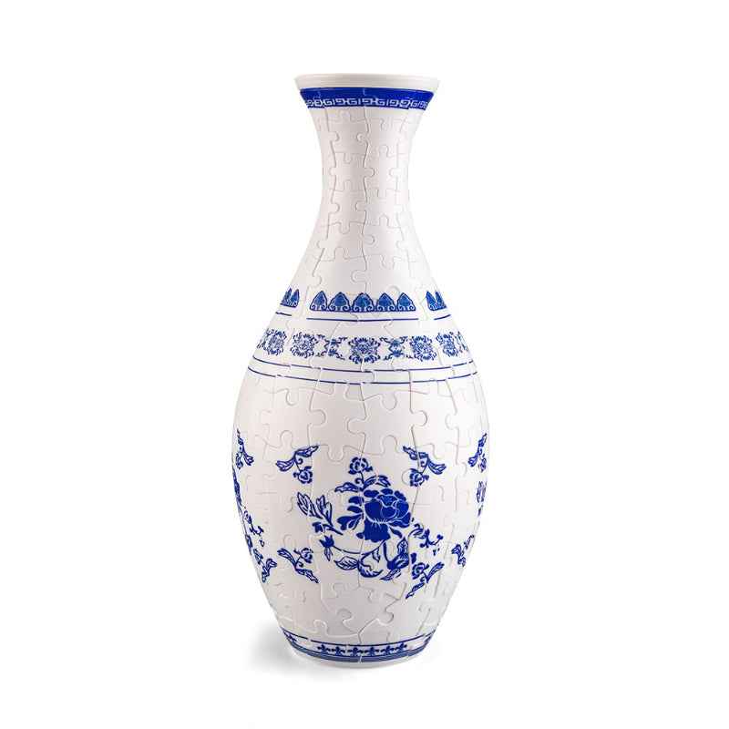 3D Flower Vase Puzzle with Curved Interlocking Pieces