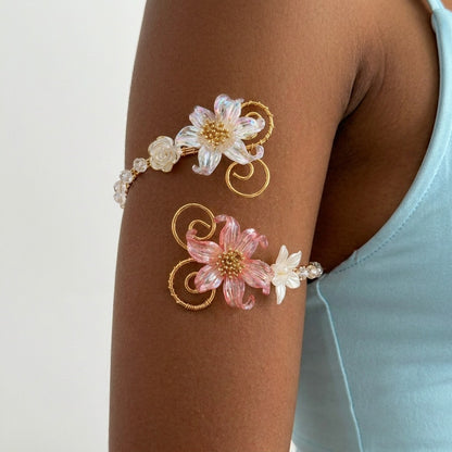 🌸 2026 Trending Fairy Floral Upper Arm Cuff – 💎Sculptural Beach Jewelry for Women