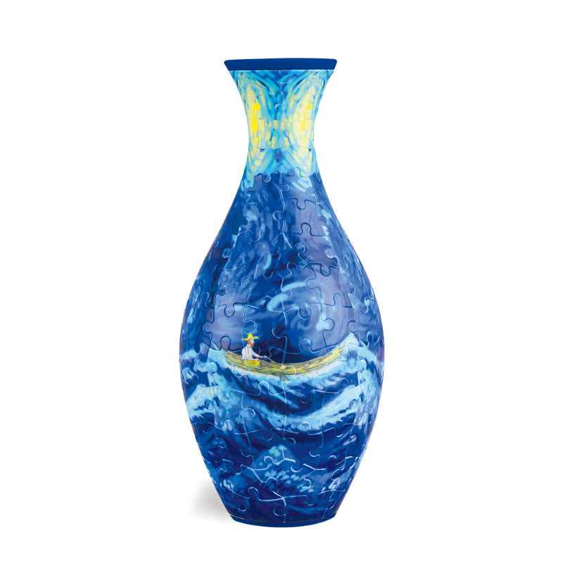 3D Flower Vase Puzzle with Curved Interlocking Pieces