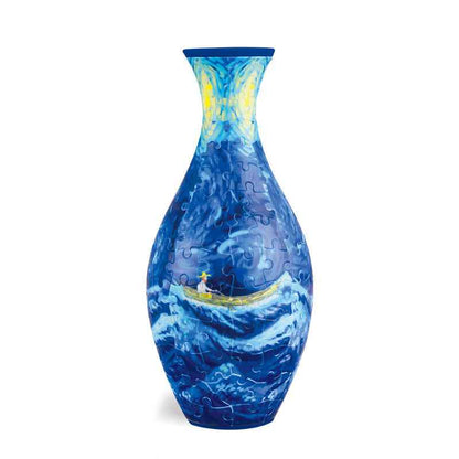 3D Flower Vase Puzzle with Curved Interlocking Pieces