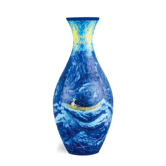 3D Flower Vase Puzzle with Curved Interlocking Pieces