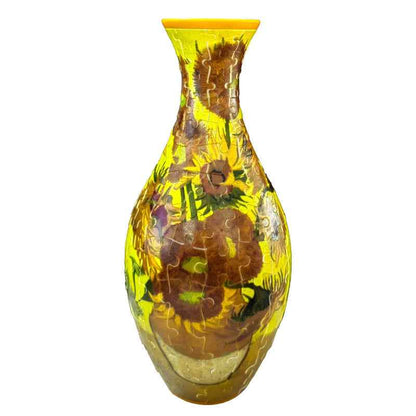 3D Flower Vase Puzzle with Curved Interlocking Pieces