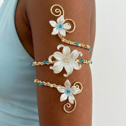 🌸 2026 Trending Fairy Floral Upper Arm Cuff – 💎Sculptural Beach Jewelry for Women