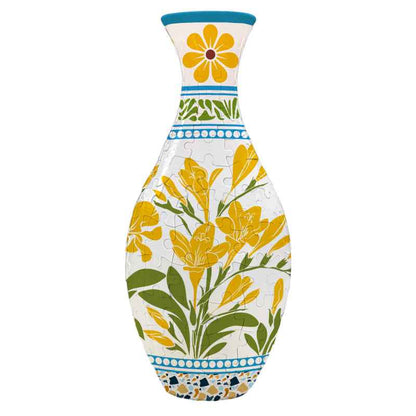 3D Flower Vase Puzzle with Curved Interlocking Pieces