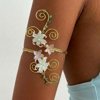🌸 2026 Trending Fairy Floral Upper Arm Cuff – 💎Sculptural Beach Jewelry for Women