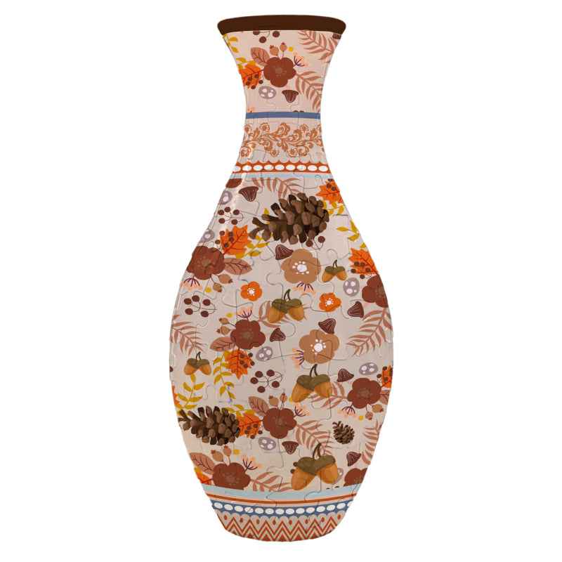 3D Flower Vase Puzzle with Curved Interlocking Pieces