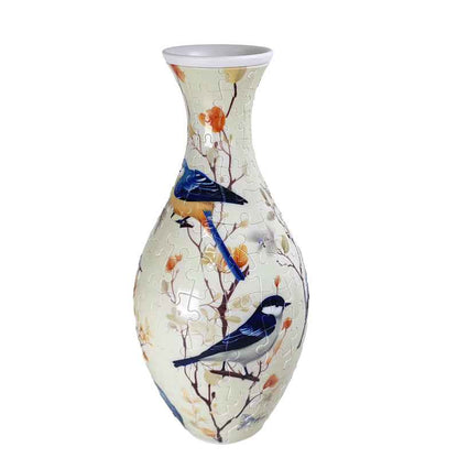 3D Flower Vase Puzzle with Curved Interlocking Pieces