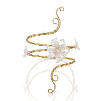 🌸 2026 Trending Fairy Floral Upper Arm Cuff – 💎Sculptural Beach Jewelry for Women