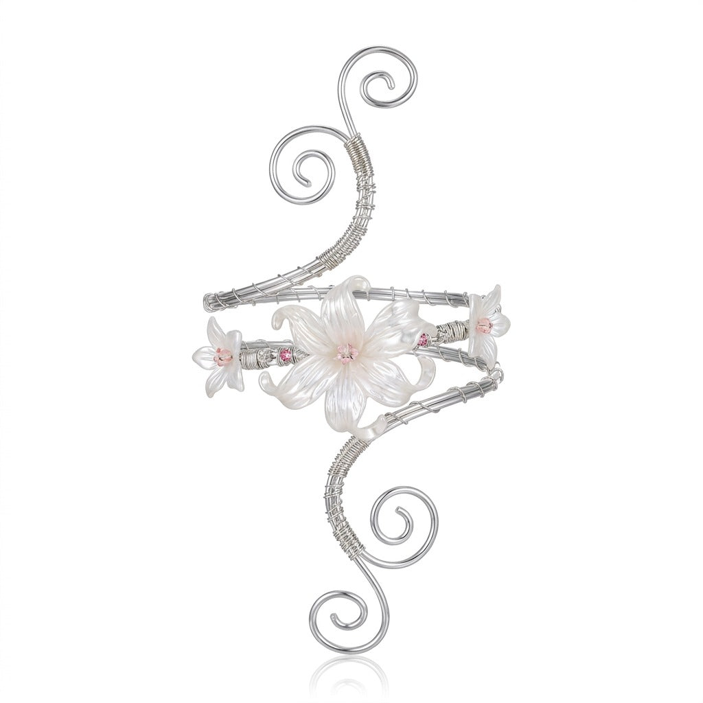 🌸 2026 Trending Fairy Floral Upper Arm Cuff – 💎Sculptural Beach Jewelry for Women
