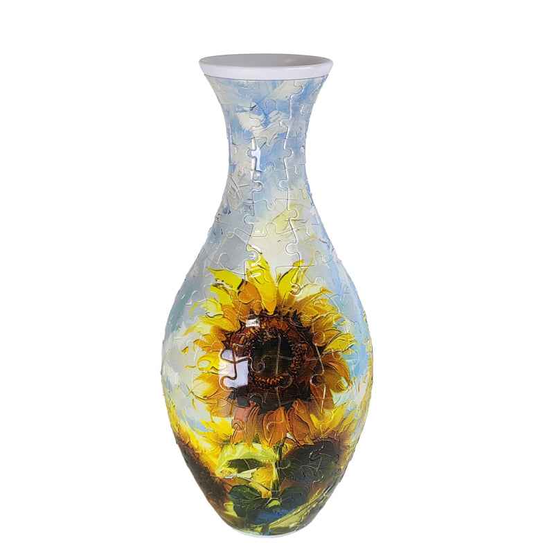 3D Flower Vase Puzzle with Curved Interlocking Pieces