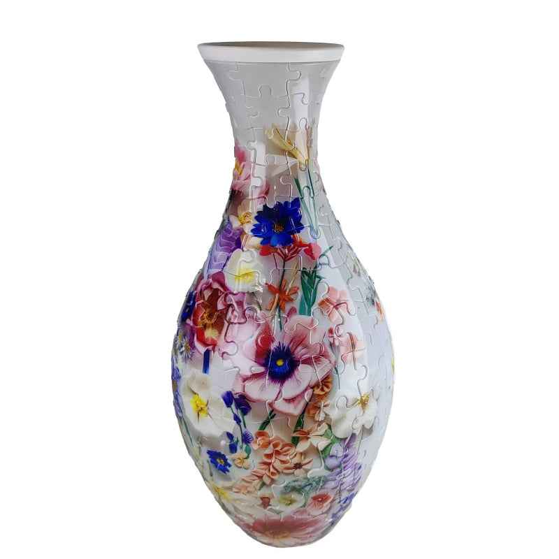 3D Flower Vase Puzzle with Curved Interlocking Pieces