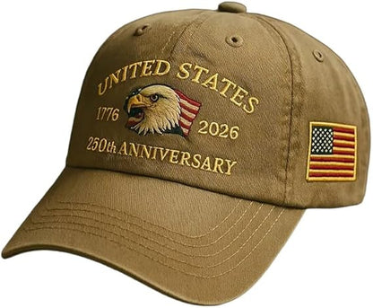 🔥🔥 USA 250th Anniversary Limited Edition Hat+ Free Commemorative Pin🦅 Limited Release🎆 Honor 250 Years of Freedom