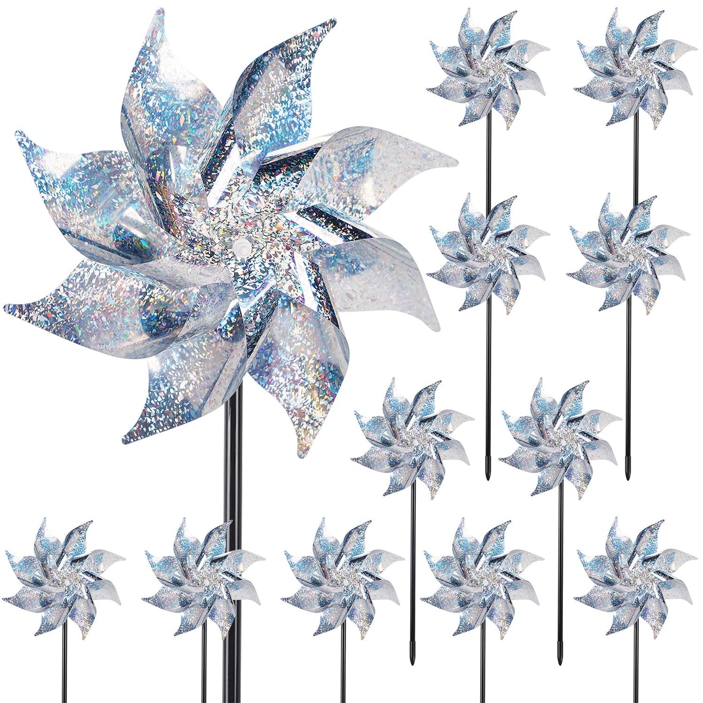 LAST DAY — BUY 6 GET 6 FREE 🔥Reflective Wind Spinner With Stake – Garden Bird Repellent Decor 🦅