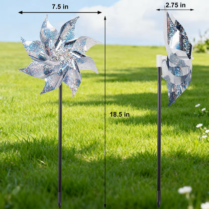 LAST DAY — BUY 6 GET 6 FREE 🔥Reflective Wind Spinner With Stake – Garden Bird Repellent Decor 🦅