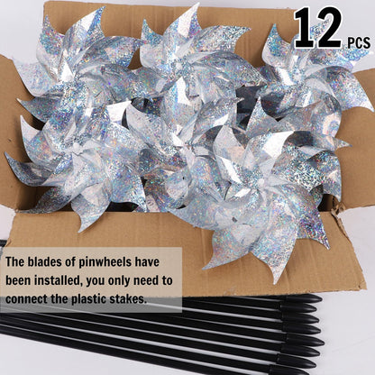 LAST DAY — BUY 6 GET 6 FREE 🔥Reflective Wind Spinner With Stake – Garden Bird Repellent Decor 🦅