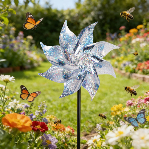 LAST DAY — BUY 6 GET 6 FREE 🔥Reflective Wind Spinner With Stake – Garden Bird Repellent Decor 🦅