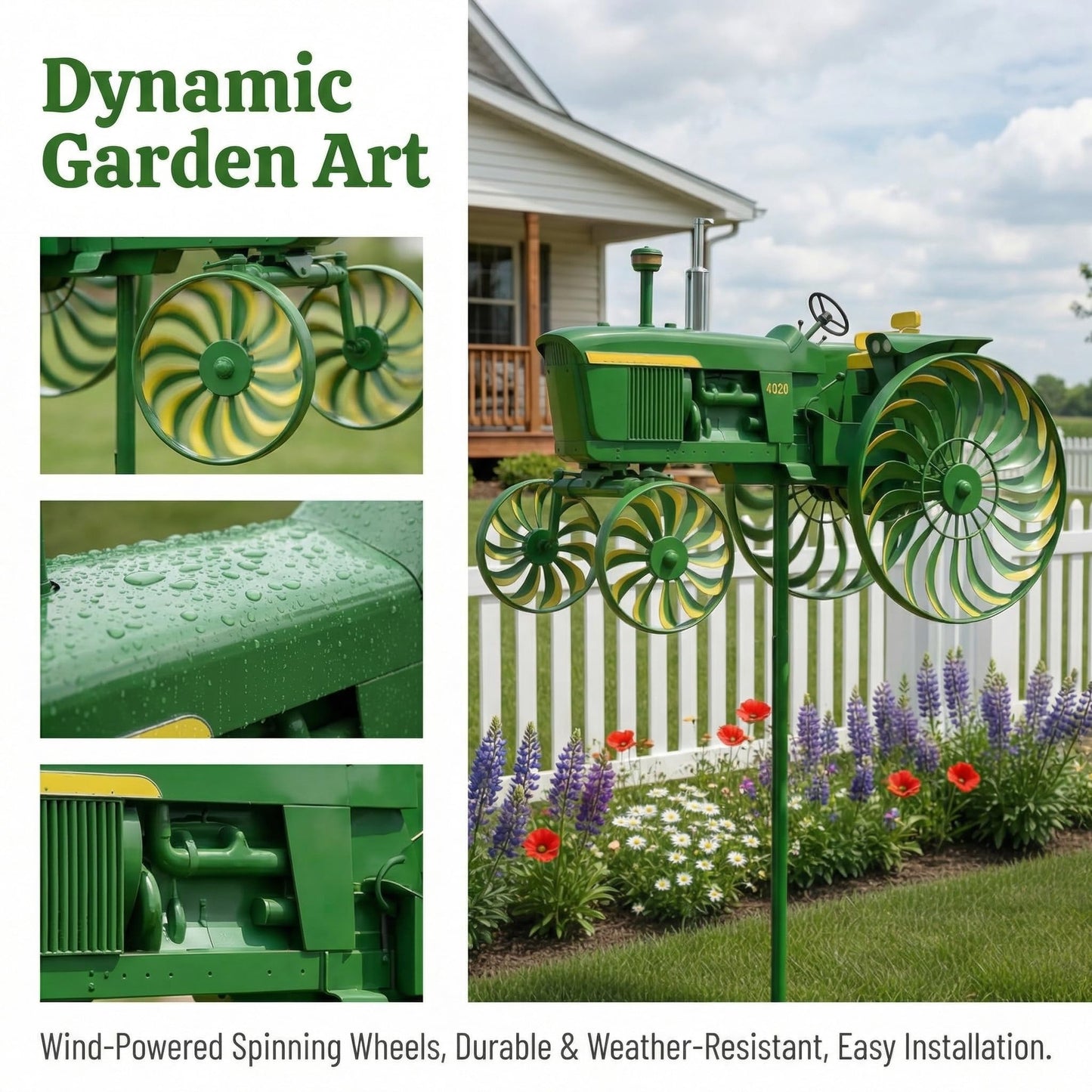 Vintage Tractor Wind Spinner – Bring Farmhouse Charm To Your Garden🏡🎁