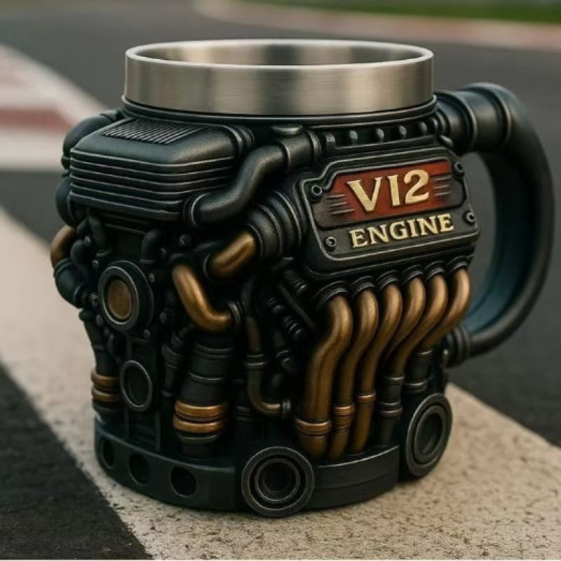 Black V12 Engine Mug / 🚗🏁Every engine tells a story. Which one is yours?