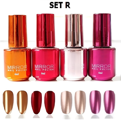 Metallic Mirror Finish Glass Nail Polish Pack Of 4