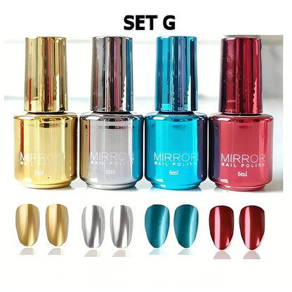 Metallic Mirror Finish Glass Nail Polish Pack Of 4