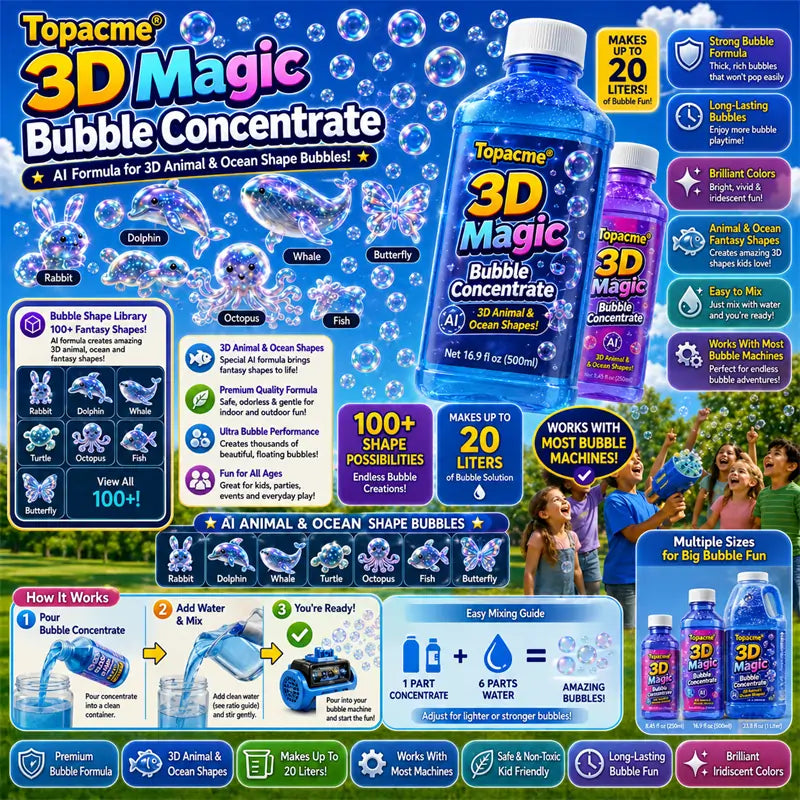 Super 3D Magic Bubble Concentrate —— Animal & Ocean Fantasy Theme