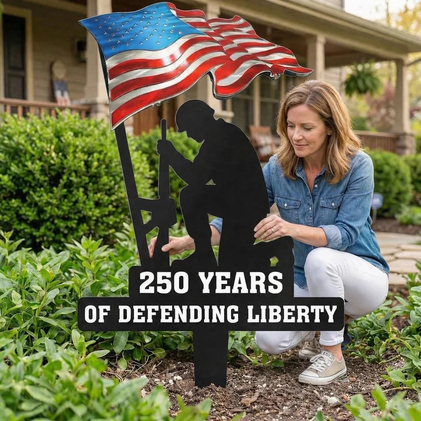 🇺🇸 🎉 Limited Time Offer: Celebrate 250 Years of American Liberty 🇺🇸🪖 | Patriotic Garden Stake – Now with Special Discount