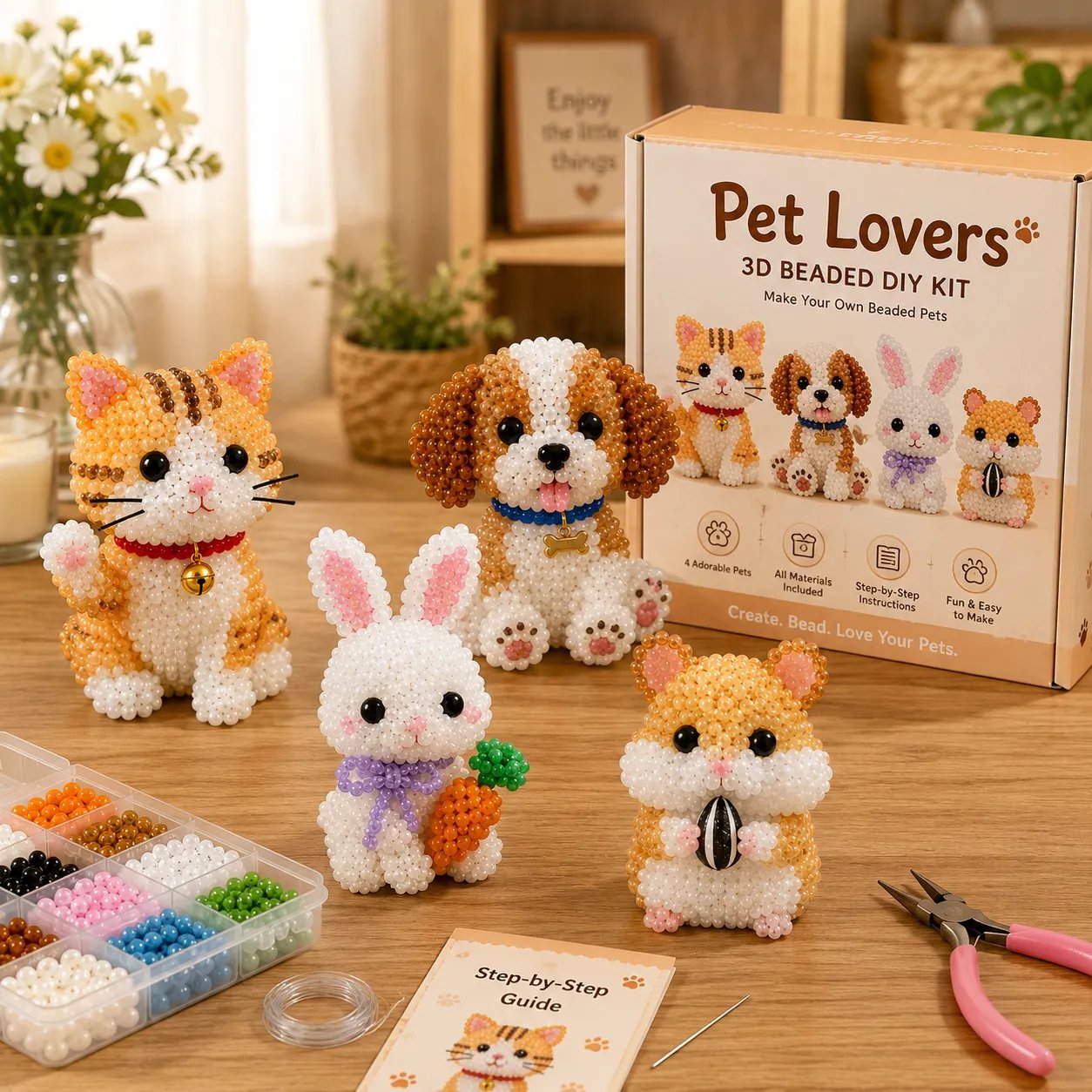 🔥2026 Hot Sale -🧵 3D Beaded Animal DIY Kit | Perfect Gift for Craft & Animal Lovers ✨
