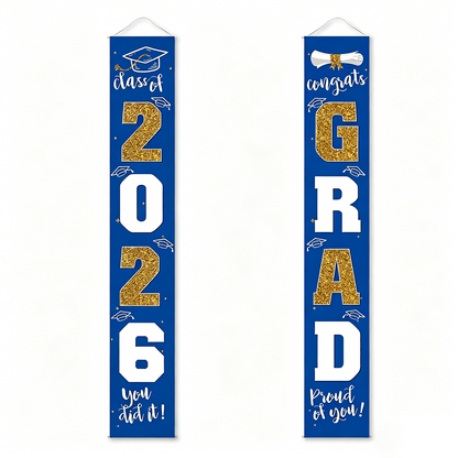 🎓Class of 2026 Graduation Banner | Congrats Grad Front Door Porch Decor for Graduation Party