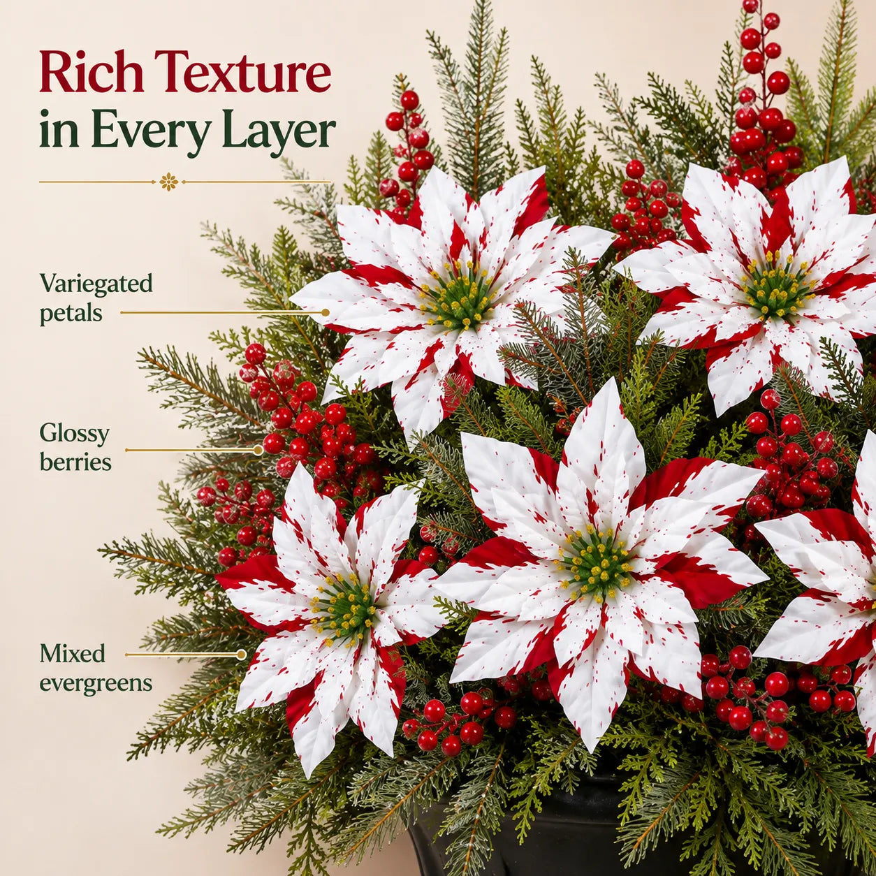❀Last Day 61% OFF🔥Christmas Poinsettia Planter Inserts